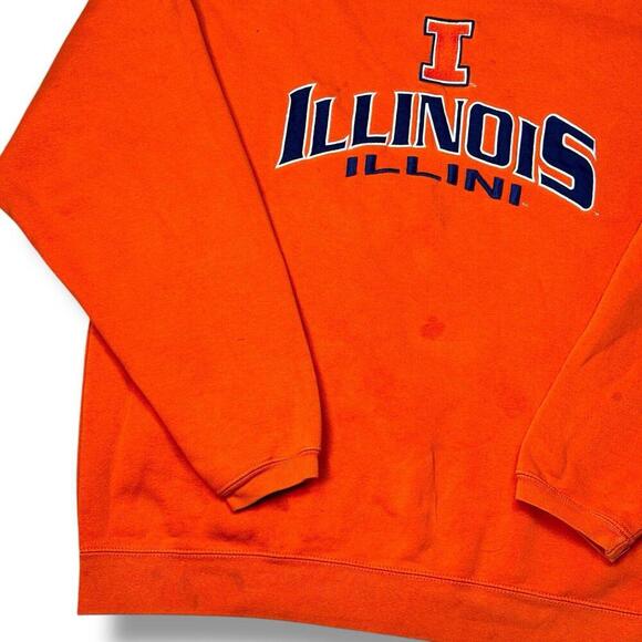 VTG Varsity Athletic Illinois Fighting Illini Sweatshirt XL Orange College Retro - Picture 3 of 9